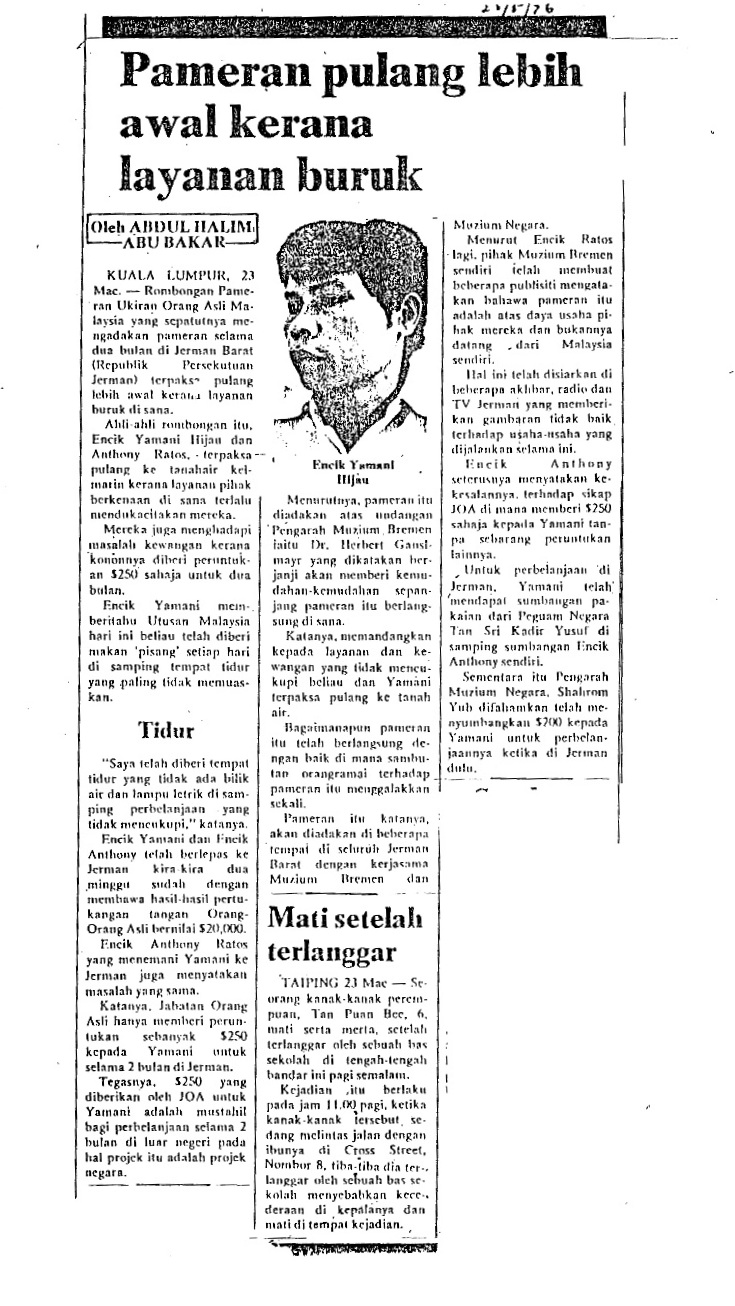 Local Malay Newpaper, May 23, 1976